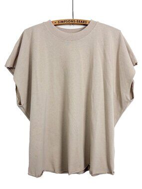 Aritzia TNA Womens Oversized Sleeveless Top Graphic 7 Cream Size Small